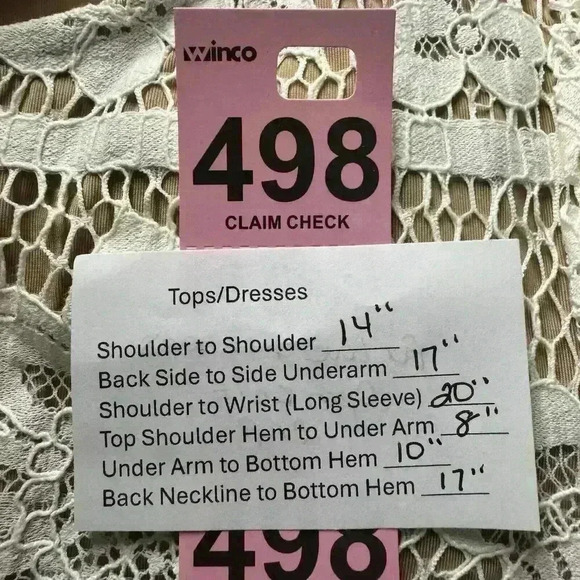 FOR LOVE & LEMONS Cropped Lace Blouse Keyhole White Nude Size XS EXCELLENT - Picture 10 of 10